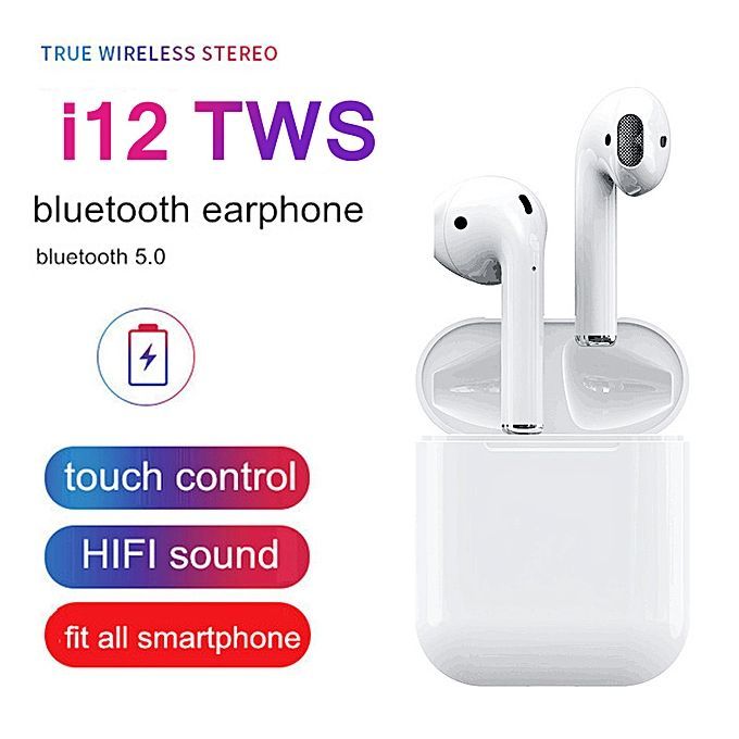 Generic I12TWS Wireless Bluetooth 5.0 Earphone Touch Blue