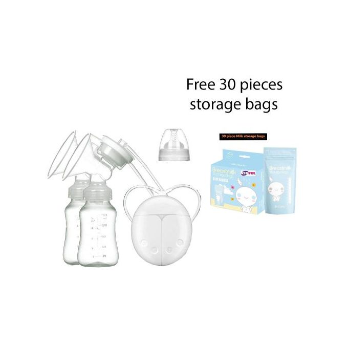 Generic Double Electric Breast Pump With Milk Bottle plus Free Milk Storage Bags