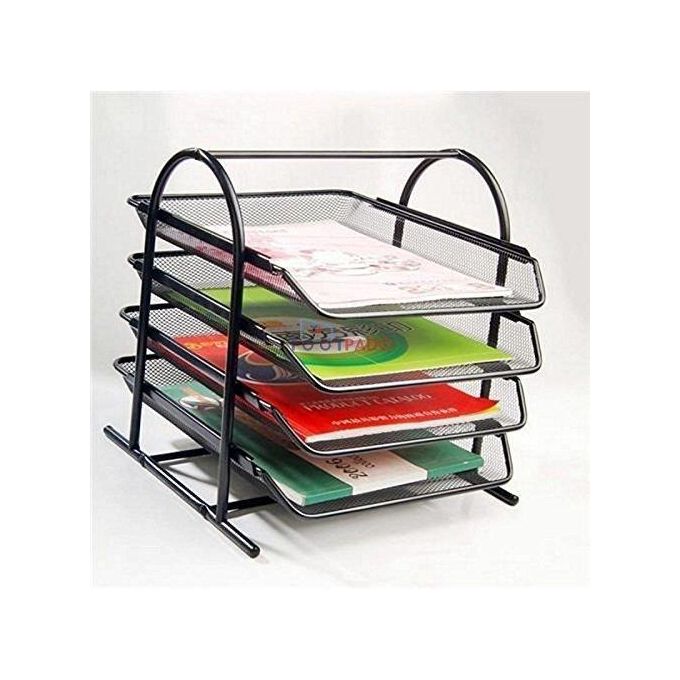 Desk Tray Office Desk Organizer - Sliding Document Trays Office Tray 4-Tier Mesh