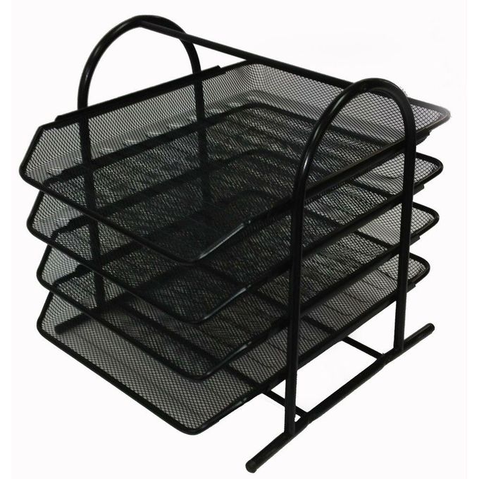 Desk Tray Office Desk Organizer - Sliding Document Trays Office Tray 4-Tier Mesh