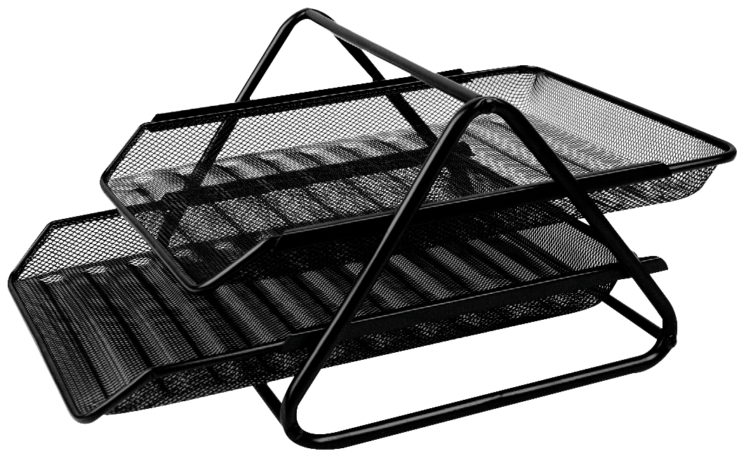 Desk Tray Office Desk Organizer - Sliding Document Trays Office Tray 2-Tier Mesh