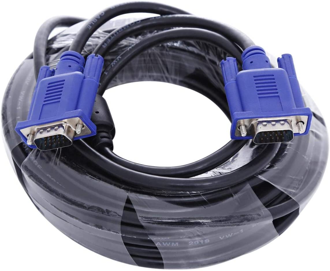 VGA To VGA Cable - 5Mtrs - White/Black