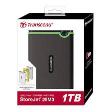 Transcend StoreJet 25M3 - External Hard Drive - USB 3.1 - BLACK 1TB