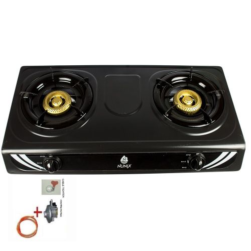 Nunix Table Top Gas Cooker + Free Cable + 6KG Regulator + Tightener SS002