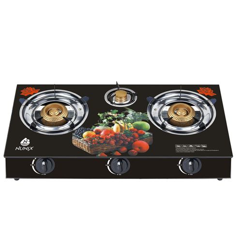 Nunix 3 Burner Table Top Gas Cooker With Choice of 2 Designs
