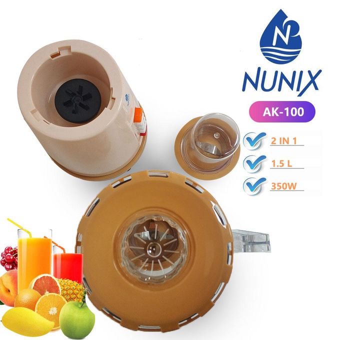 Nunix AK-100, 2 In 1 Blender With Grinding Machine, 1.5L With User Guide