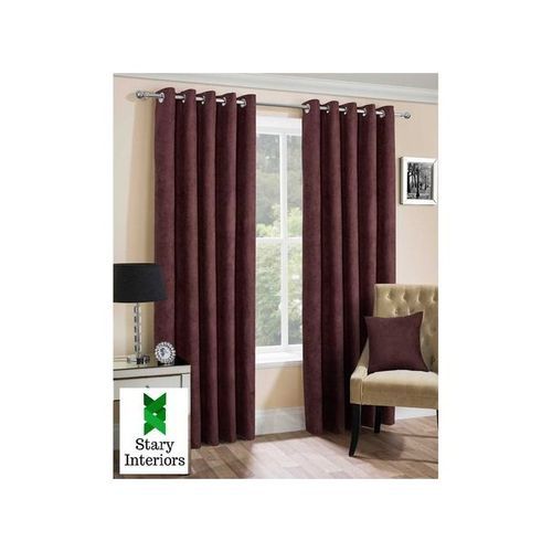 Generic Curtain Brown 2pcs [1.5M+1.5M]+1pc Shear-3PCS Set