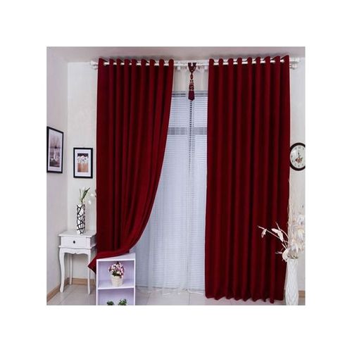 Generic Curtain Maroon 2pcs[1.5M+1.5M] +1pc Shear-3PCS Set