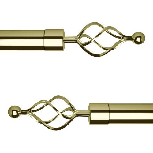 Extendable curtain rod Gold 2m single +FREE COMPLETE BRACKETS