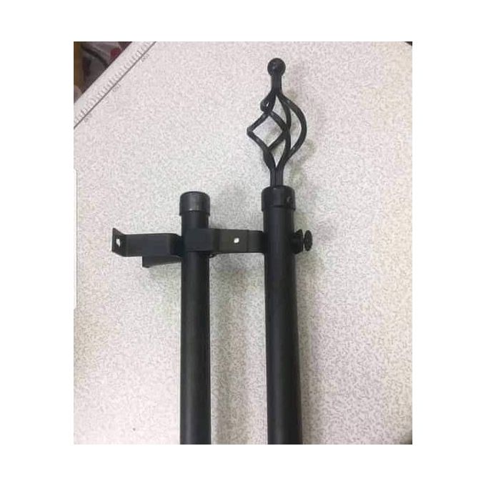 Extendable curtain Rods black 3m double ROD+FREE COMPLETE BRACKETS