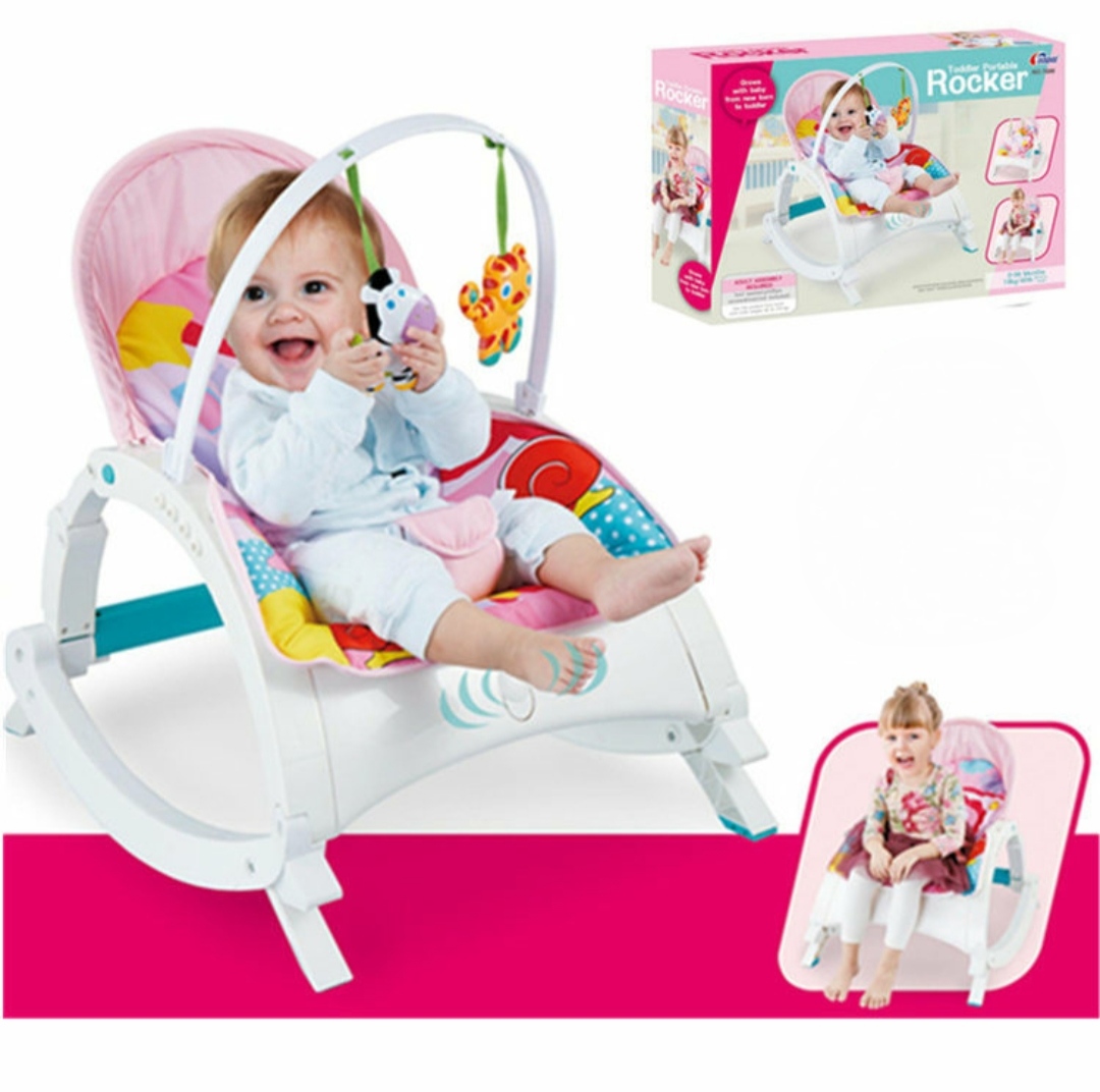 3 In 1 Baby Rocker With Feeding Table, Music And Vibration