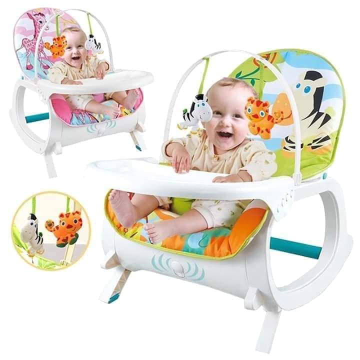 3 In 1 Baby Rocker With Feeding Table, Music And Vibration