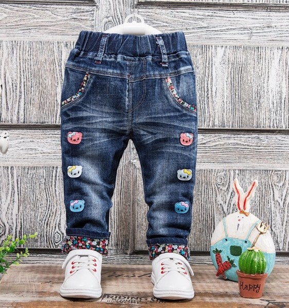 Girls jeans kids stylish fashion trousers pencil pants