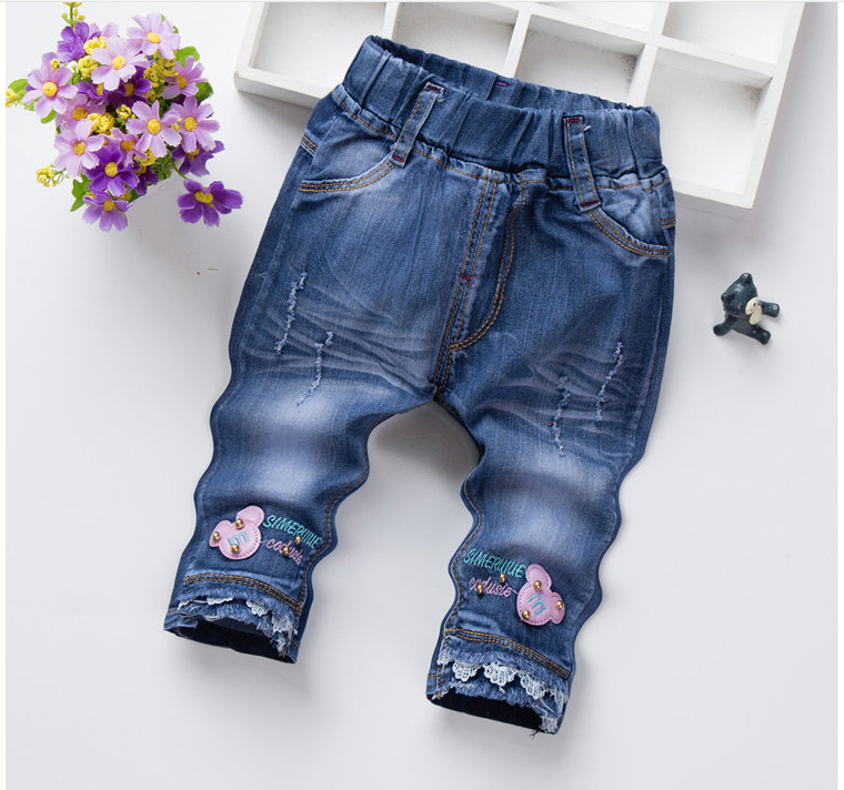 Girls jeans kids stylish fashion trousers pencil pants