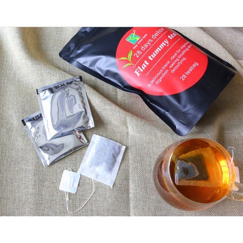 FLAT TUMMY TEA SLIMMING TEA  Weight Lose Detox Burn Fat - Black/Red-