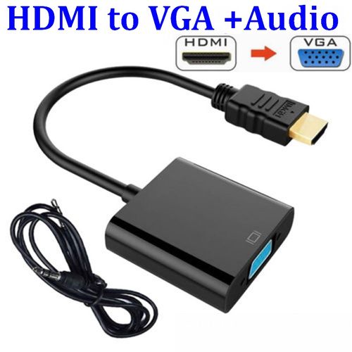 HDMI to VGA Adapter with Audio  Male To Famale Converter Adapter -