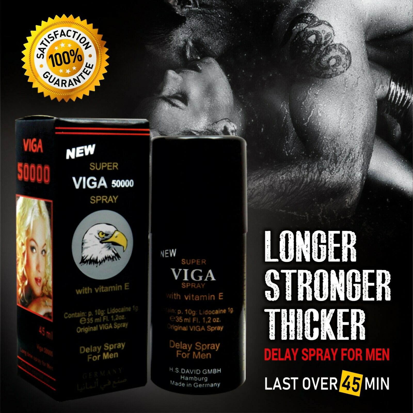 DELAY SPRAY Ejaculation Delay Sex Spray Last 60 Minutes &amp; Penis Enlargement - Viga