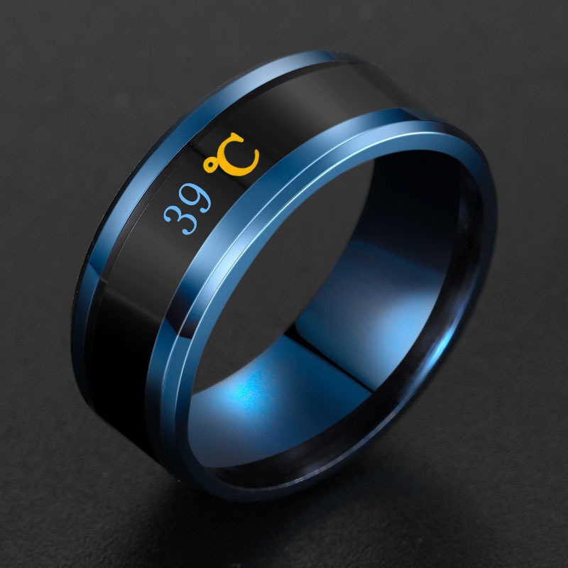 New titanium steel temperature ring temperature change hipster ring men and women couples Jewellery