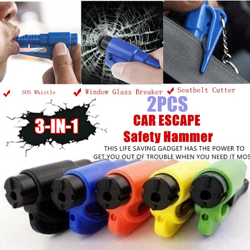 Three in one escape hammer window breaker key chain window breaker magic weapon mini safety hammer