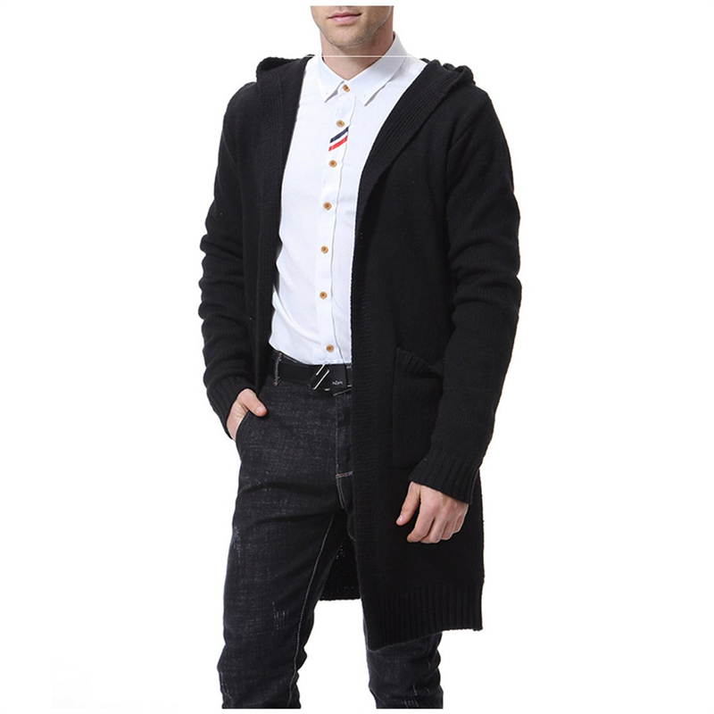 New fashion men&apos;s Hoodies thick knit sweater, long  Cardigans