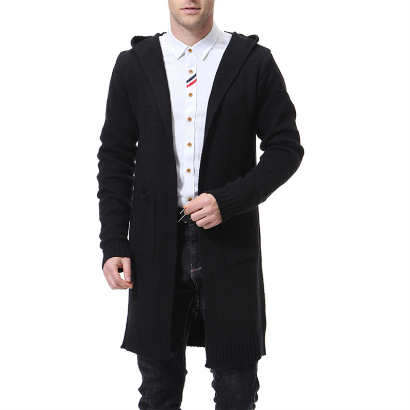 New fashion men&apos;s Hoodies thick knit sweater, long  Cardigans