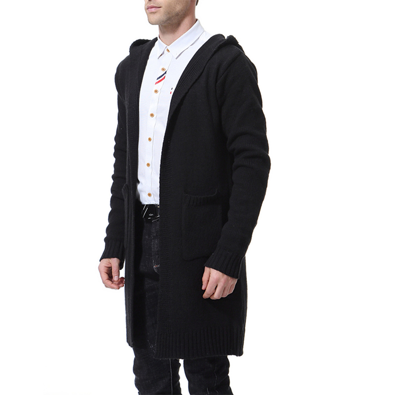 New fashion men&apos;s Hoodies thick knit sweater, long  Cardigans