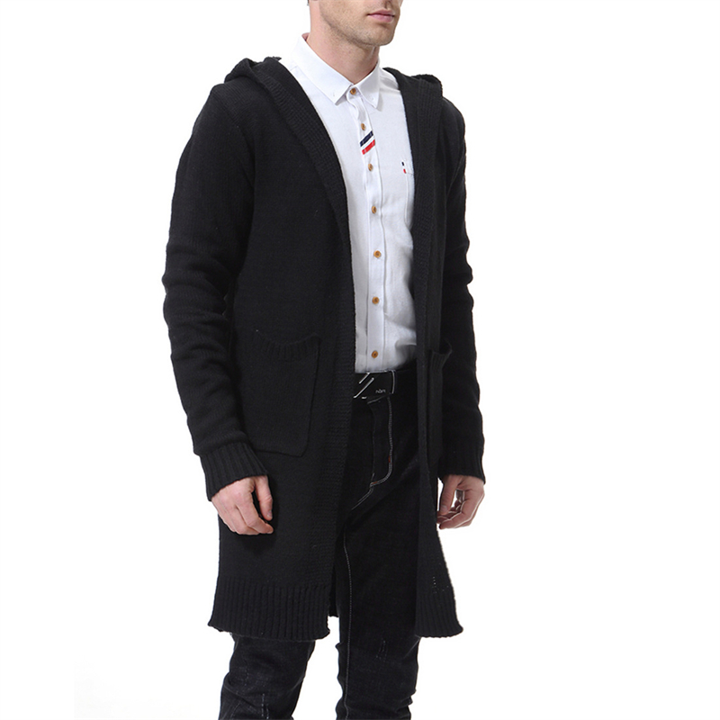 New fashion men&apos;s Hoodies thick knit sweater, long  Cardigans