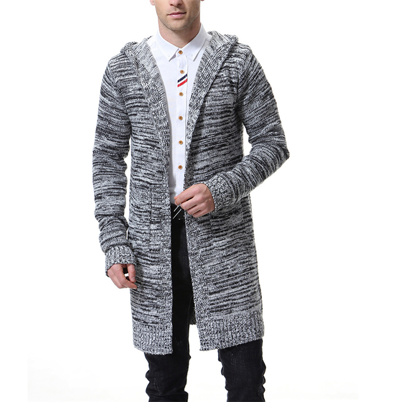 New fashion men&apos;s Hoodies thick knit sweater, long  Cardigans