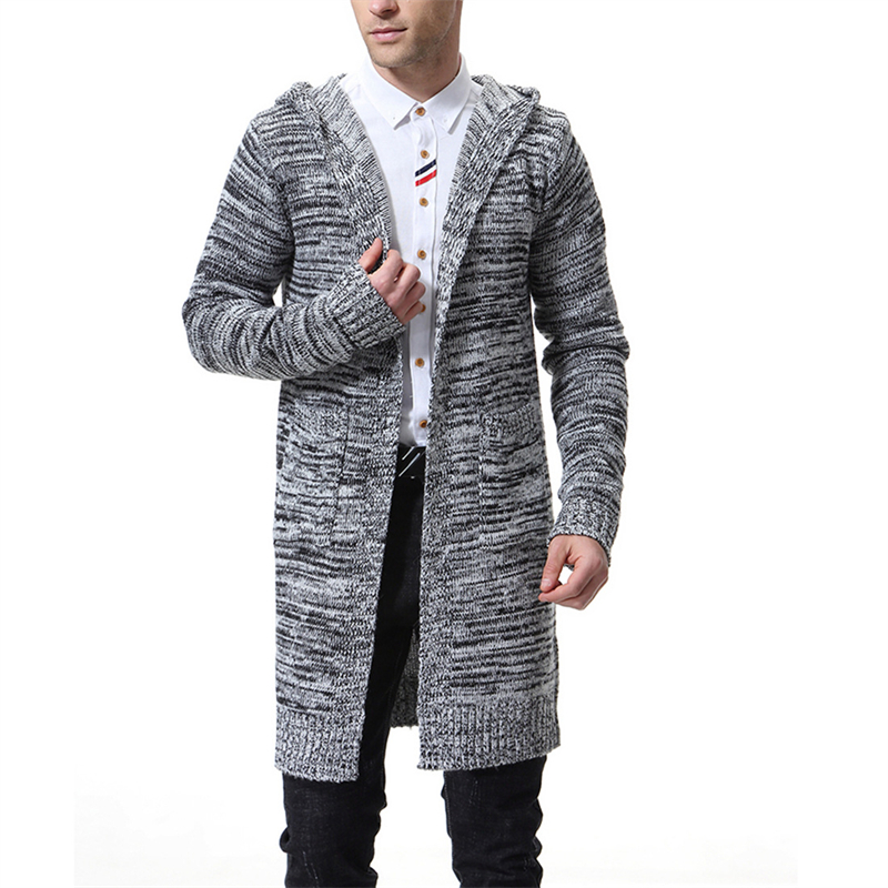New fashion men&apos;s Hoodies thick knit sweater, long  Cardigans