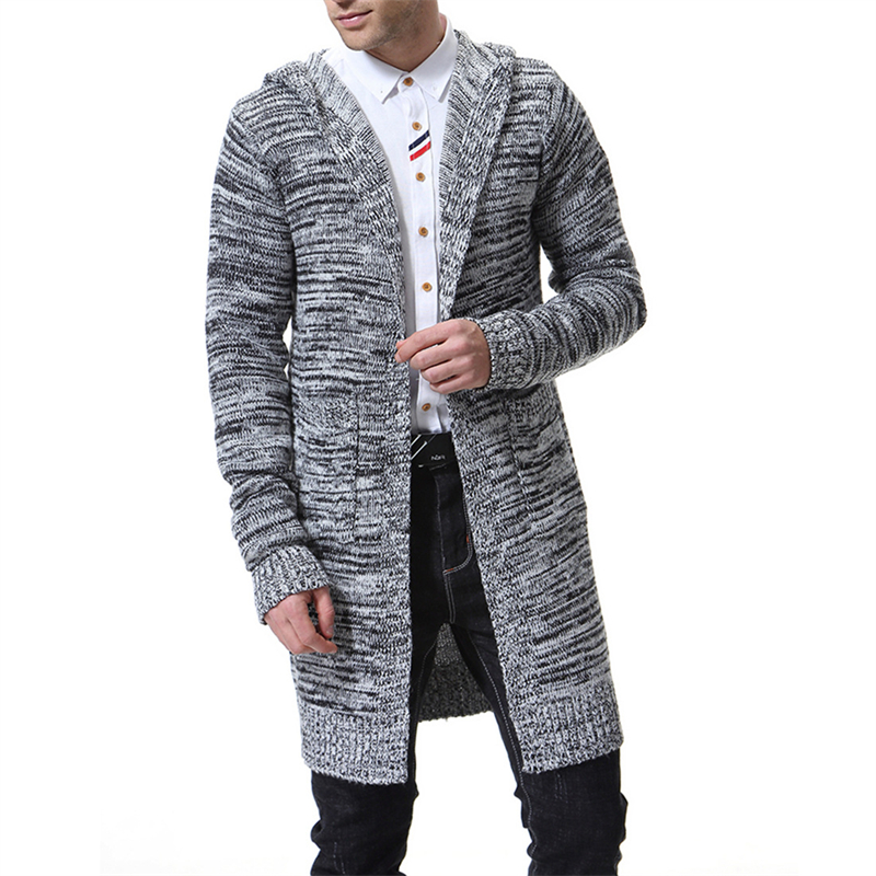 New fashion men&apos;s Hoodies thick knit sweater, long  Cardigans
