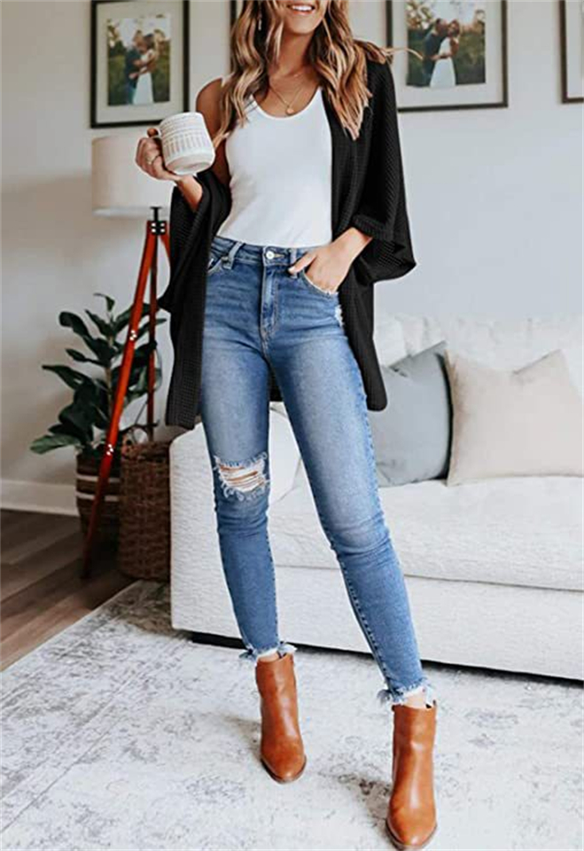 European and American ladies fashion autumn winter new loose sweater cardigan, women's sweater