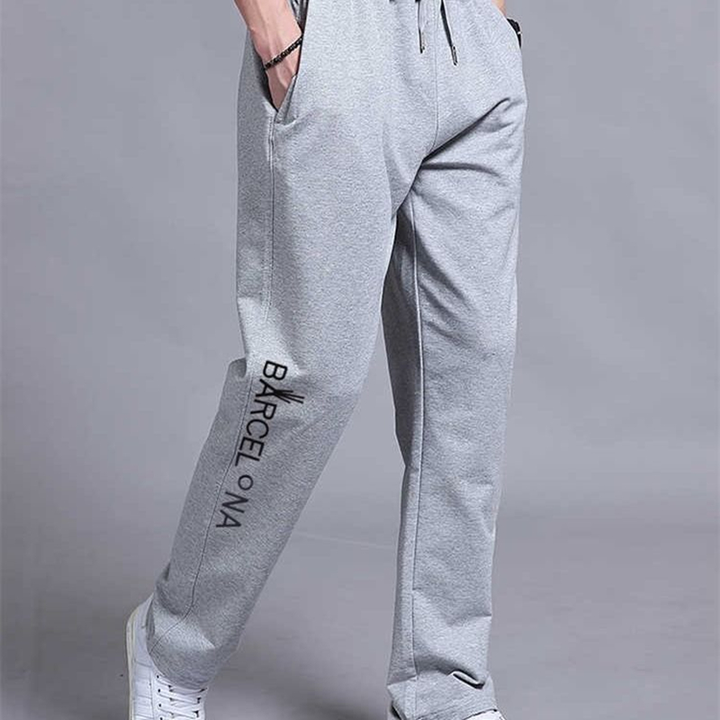 New men's casual trousers Men's sweat pants Straight pants Casual pants cropped pants