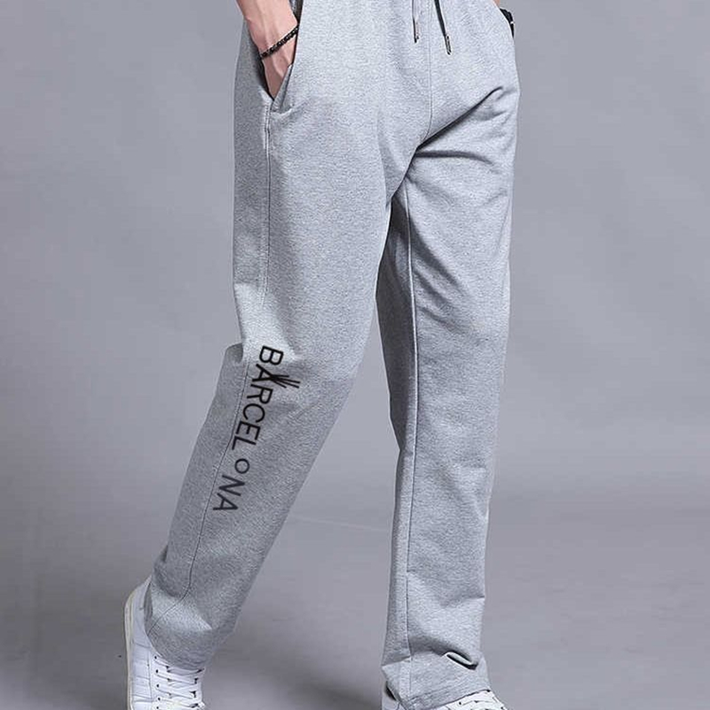 New men's casual trousers Men's sweat pants Straight pants Casual pants cropped pants