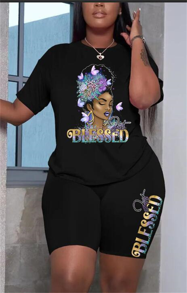 New African women's wear Printed casual two-piece set Stylish two-piece outfits