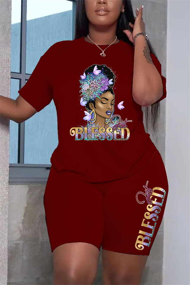 New African women's wear Printed casual two-piece set Stylish two-piece outfits