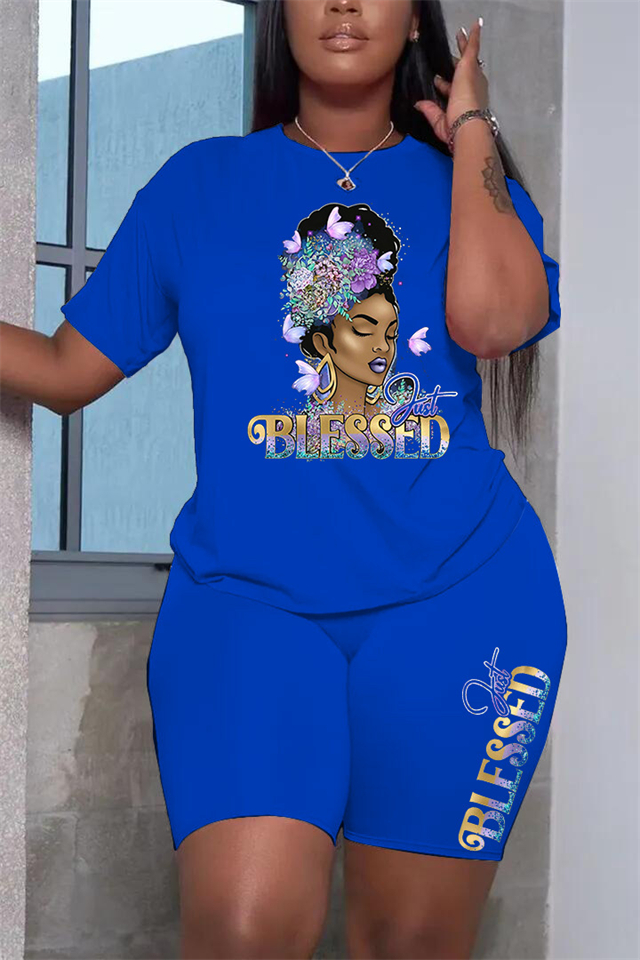 New African women's wear Printed casual two-piece set Stylish two-piece outfits