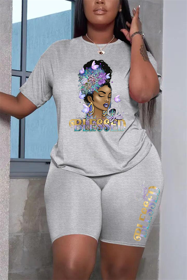 New African women's wear Printed casual two-piece set Stylish two-piece outfits