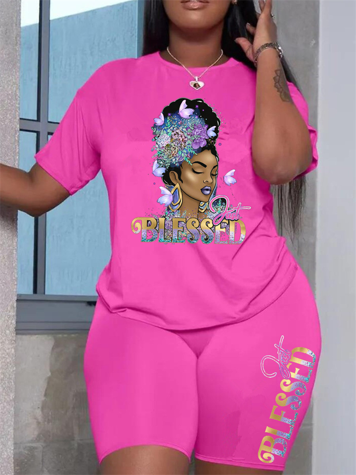 New African women's wear Printed casual two-piece set Stylish two-piece outfits