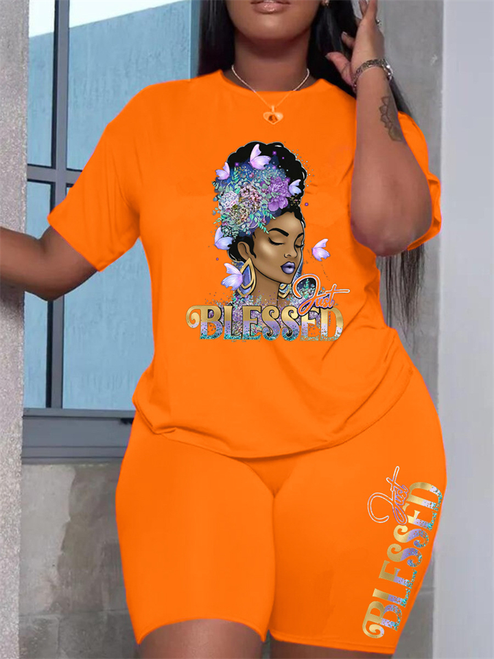 New African women's wear Printed casual two-piece set Stylish two-piece outfits