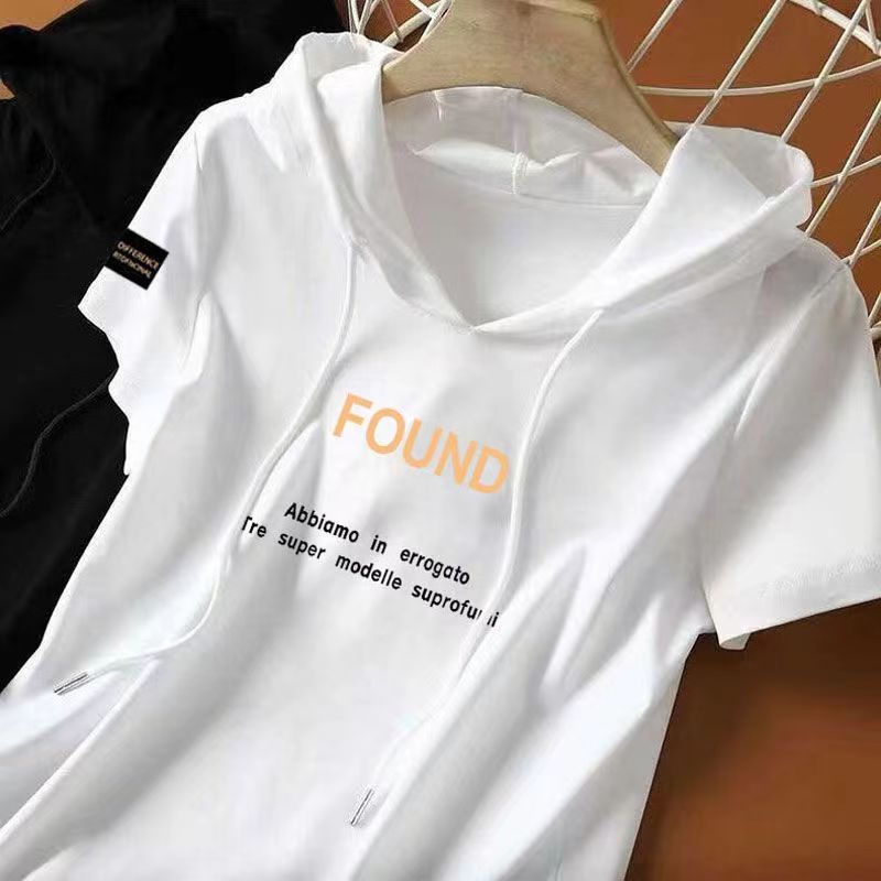 New summer women's wear Short sleeve T-shirt Loose casual ins top Fashionable hoodie