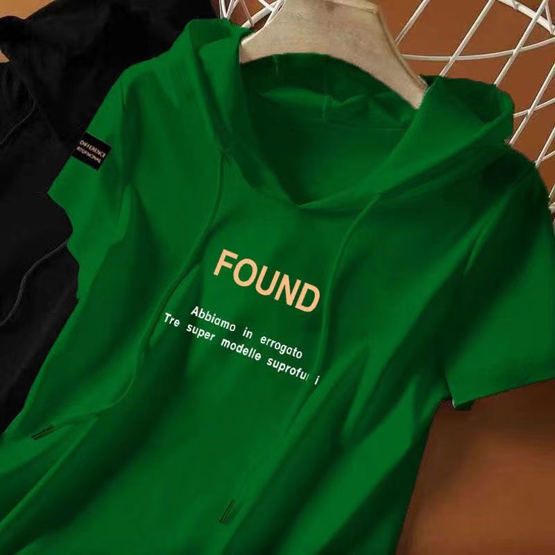 New summer women's wear Short sleeve T-shirt Loose casual ins top Fashionable hoodie