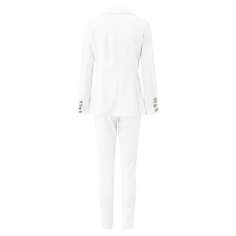 New women's wear Single breasted solid color small suit pants two-piece set Casual set of leggings