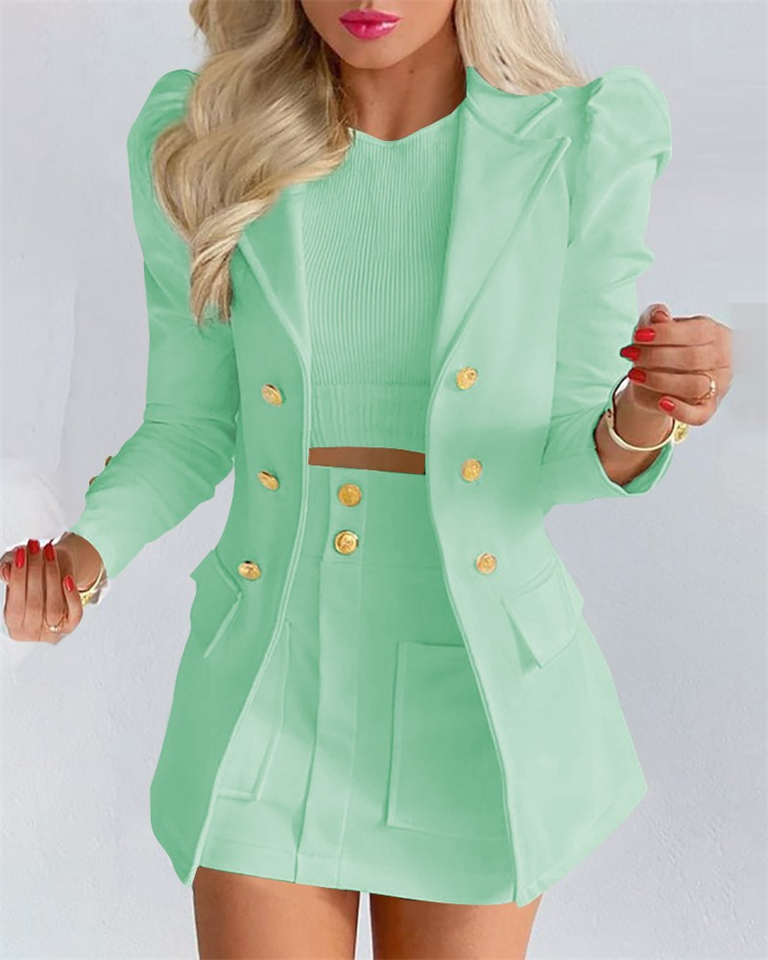 New Fashion Women's Wear Women's two piece suit set Temperament slim fitting short skirt two-piece set