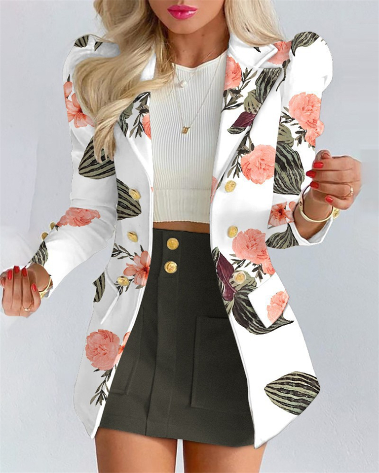 New Fashion Women's Wear Women's two piece suit set Temperament slim fitting short skirt two-piece set