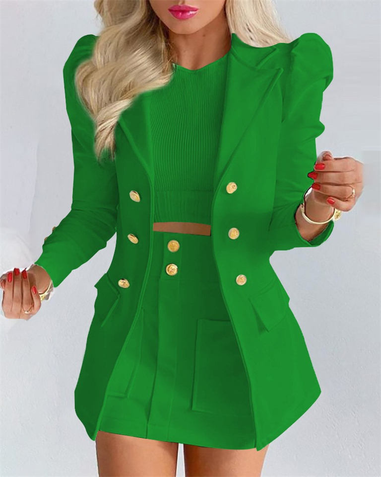 New Fashion Women's Wear Women's two piece suit set Temperament slim fitting short skirt two-piece set