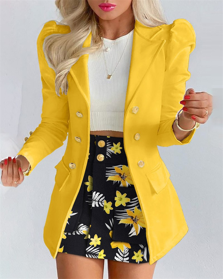 New Fashion Women's Wear Women's two piece suit set Temperament slim fitting short skirt two-piece set