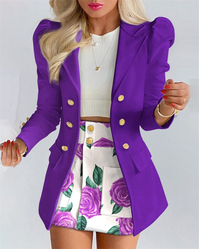 New Fashion Women's Wear Women's two piece suit set Temperament slim fitting short skirt two-piece set