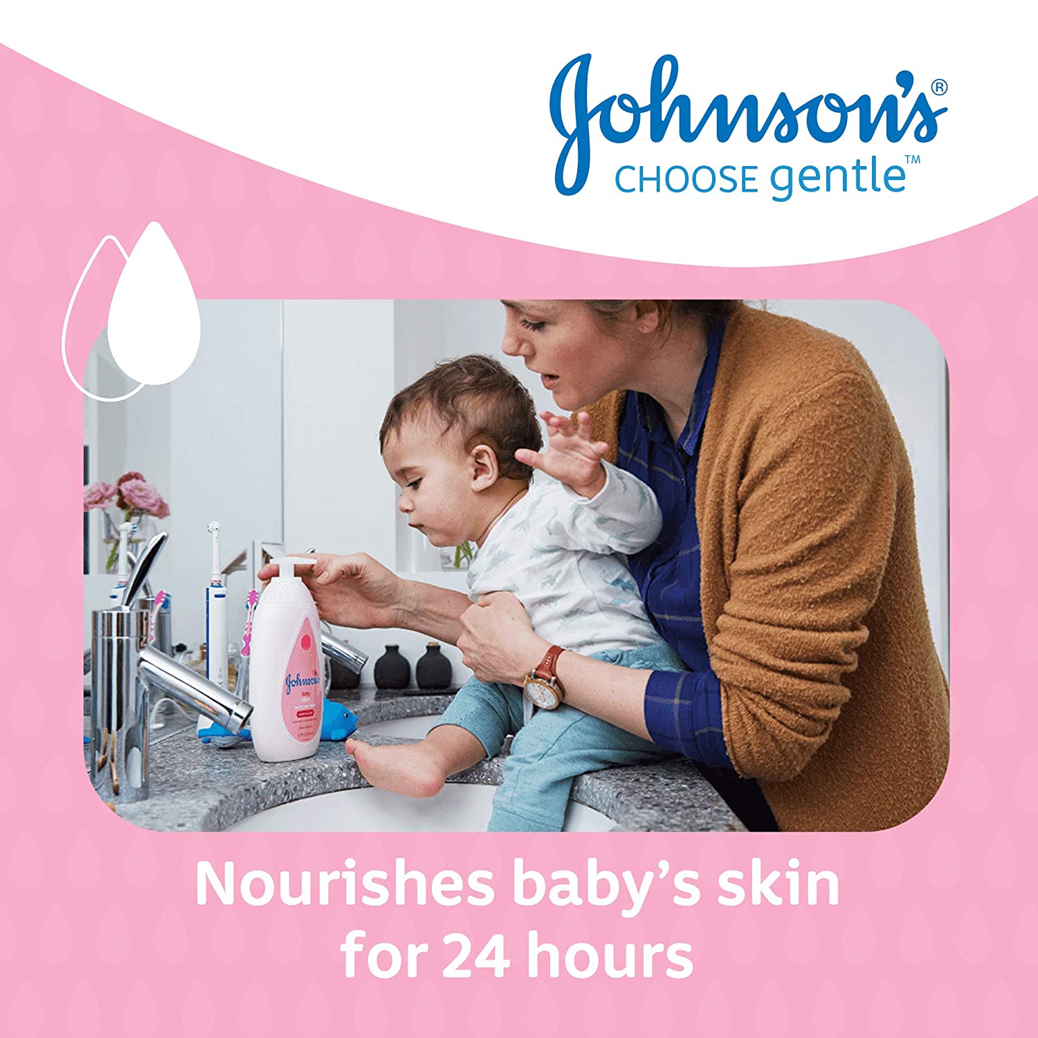 Johnson's Baby Lotion (1 x 500 ml) Nourishing and Mild Baby Body Lotion for Delicate Skin with Coconut Oil for 24h Moisture Protection, Hypoallergenic Baby Lotion For New Born.