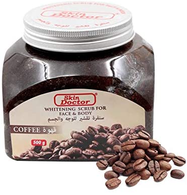 Skin Doctor Exfoliating Whitening Coffee Face and Body Scrub for Tan Removal & Soft-Smooth Skin for Women Removes Dirt & Dead Skin from Neck, Knees, Elbows & Arms-500ml.