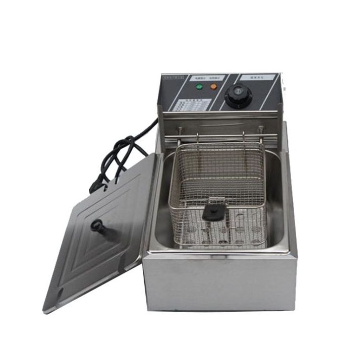 Nunix 6L Single Commercial Electric Deep Fryer Stainless Steel Household Chips Frying Pan Silver